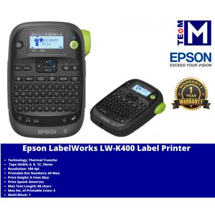 Epson LW-K400 LabelWorks Label Printer + FREE TnG RM50 