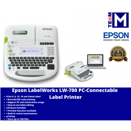 Epson LW-700  LabelWorks PC-Connectable Label Printer  + FREE TnG RM70 